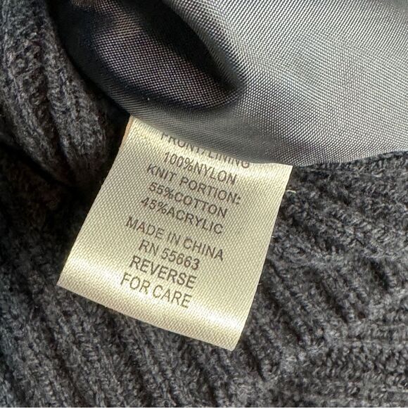 For Cynthia Navy Quilted Full Zip Ribbed Sweater Jacket PM - Picture 9 of 9